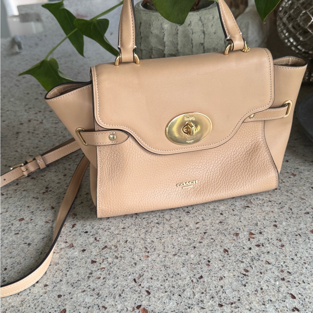 Coach Beige Leather Satchel